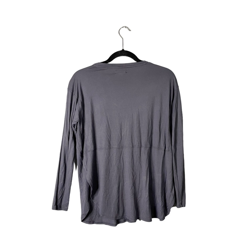 Madewell Grey Stretchy V Neck Long Sleeve Casual Loose Fit Blouse Size Small - Picture 2 of 7